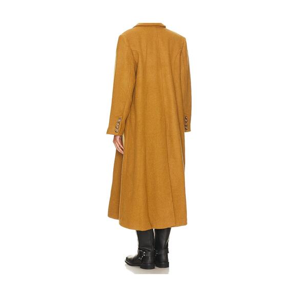 Free People Women's Tan Wool Victoria Long Coat Size XL NEW - Picture 5 of 5
